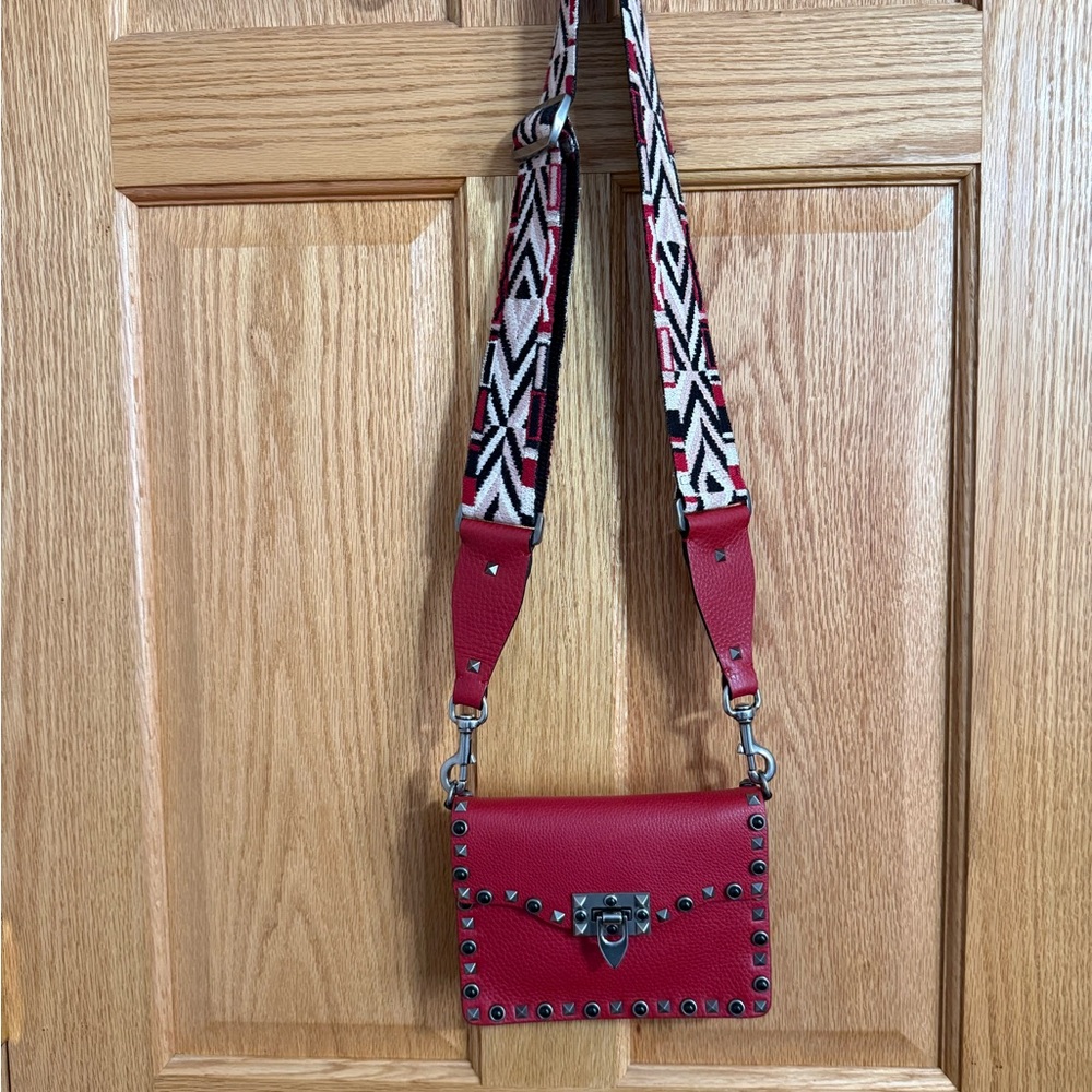 Red Studded Crossbody Bag